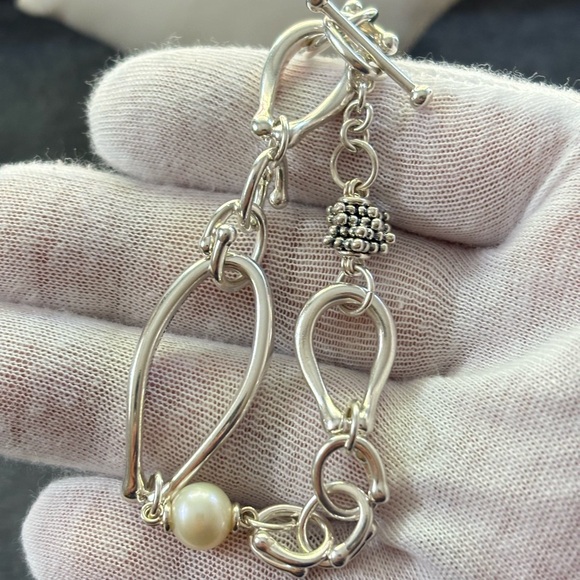 Michael Dawkins Starry Night & Pearl Toggle Bracelet 6-6.5" - Picture 5 of 10